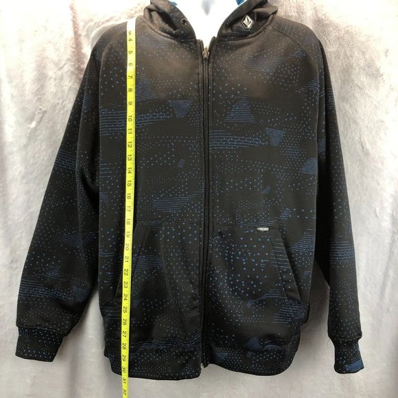 Volcom Mens XL Black Blue Stone Logo Jersey Full Zip Heavyweight Skater Hoodie - Picture 11 of 16
